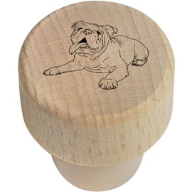 19mm 'English Bulldog' Wooden Bottle Stopper/Cork (BS00022766)