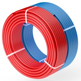 VEVOR PEX Pipe 1/2 Inch, 2 x 100 Feet Non-Oxygen Barrier PEX-A Flexible Pipe Tubing for Potable Water, for Hot/Cold Water & Easily Restore, Plumbing Applications with Free Cutter, Blue & Red