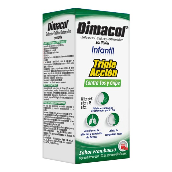 Dimacol Solución Infantil, 1 Frasco 150 Ml + Vaso Dosificador