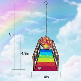 KGCCIZI Rainbow Bridge Dog Memorial Gifts. Dog Memorial Gifts for Loss of Dog. Pet Memorial Gifts for Dogs. Loss of Dog Sympathy Gift Stained Glass Window Hanging Suncatcher