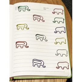 Cute Paper Clips, 65 PCS Cute Elephant Shaped Paper Clips Bookmarks, Assorted Colors, Funny Office Supplies Elephant Gifts for Women Men Coworkers Teachers