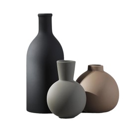 Juego de jarrones de cerámica Huecos de 2, jarrón de Flores de cerámica Decorativo de Estilo Boho Moderno para Comedor, Sala de Estar, decoración de Mesa de Boda (Rotundidad)