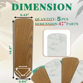 ZIYOUGOU 16 ½" Ceiling Fan Blades,Fan Replacement Blades For 42'' Ceiling Fan,Fan Blades,Ceiling Fan Blades Replacement,Replacement Blades For Ceiling Fan,42''Wooden Fan Blades.(5pcs)