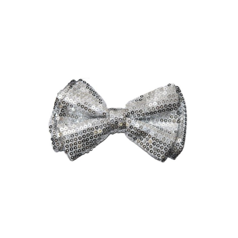 Pre-tied Bow Tie in Coool Brand Gift Box- Silver Sequins