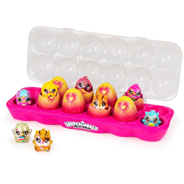 Hatchimals CollEGGtibles, Limmy Edish Glamfetti 12-Pack Egg Carton with 12 Exclusive
