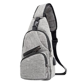 Women's Chest Bag Shoulder Bag Small Shoulder Bag Made of PU Satchel Daypack Fashion Shoulder Strap Ice Hockey Bags (Grey-1, One Size), Grey-1, One Size