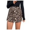 SweatyRocks Women's Leopard Print Mini Skirt High Waist Zipper Asymmetrical