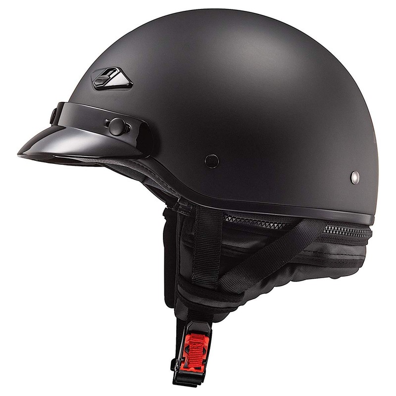 LS2 Helmets Bagger Motorcycle Half Helmet (Matte Black - Medium)