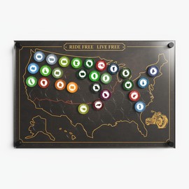 Ulitexto Poker Chip Display Case – USA Map Wall-Mount Frame, Holds 50 Chips, Thick Acrylic Board for Man Cave or Collector Display