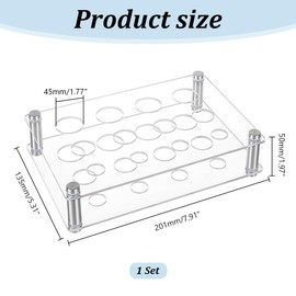 AHANDMAKER Transparent Acrylic Test Tube Rack, 12 Holes Lab Test Tube Rack Holder for 10ml Test Tubes Chemistry Laboratory, Lab Test Tube Stands for Scientific Experiments