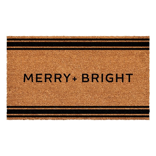 Calloway Mills 109042436 French Stripe Merry + Bright Doormat 24"
