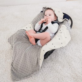 Bearmoss Swaddling Blanket, Baby Seat Blanket, Pram and Child Seats, Universal Baby Blanket for Buggy, Car Seat, All-Year Blanket, 90 x 90 cm (Bud)