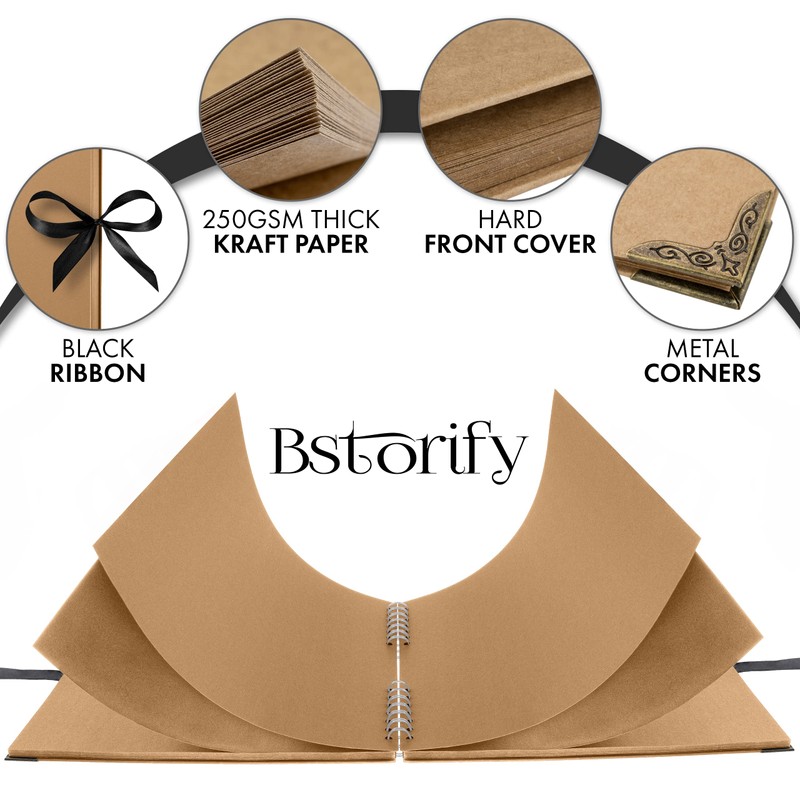 Bstorify Large Scrapbook, 11 x 11 inch, 40 Sheets (80