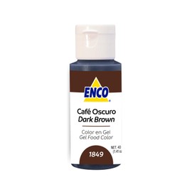 ENCO Food Coloring Gel Dark Brown 1.41 oz (40g) Concentrated, Vegan
