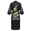 Bon amixyl Men’s Dressing Gown Bathrobe Satin Silk Bath Robe