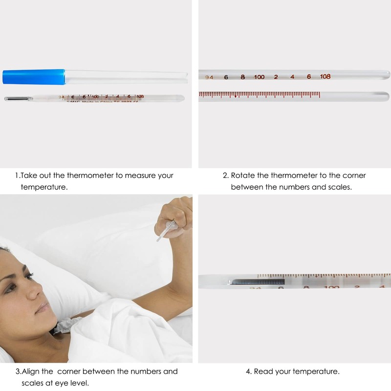 ℉ Oral Thermometer for Adults and Kids 2PCS - Glass