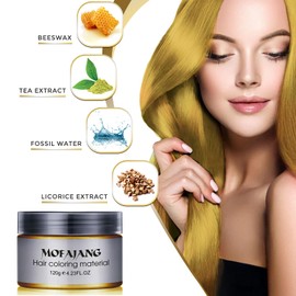 Gold Temporary Hair Color Wax - SOVONCARE Washable Hair Dye for Men & Women, All-Day Hold Disposable Hair Styling Clays for Party, Cosplay & Daily 4.23 oz