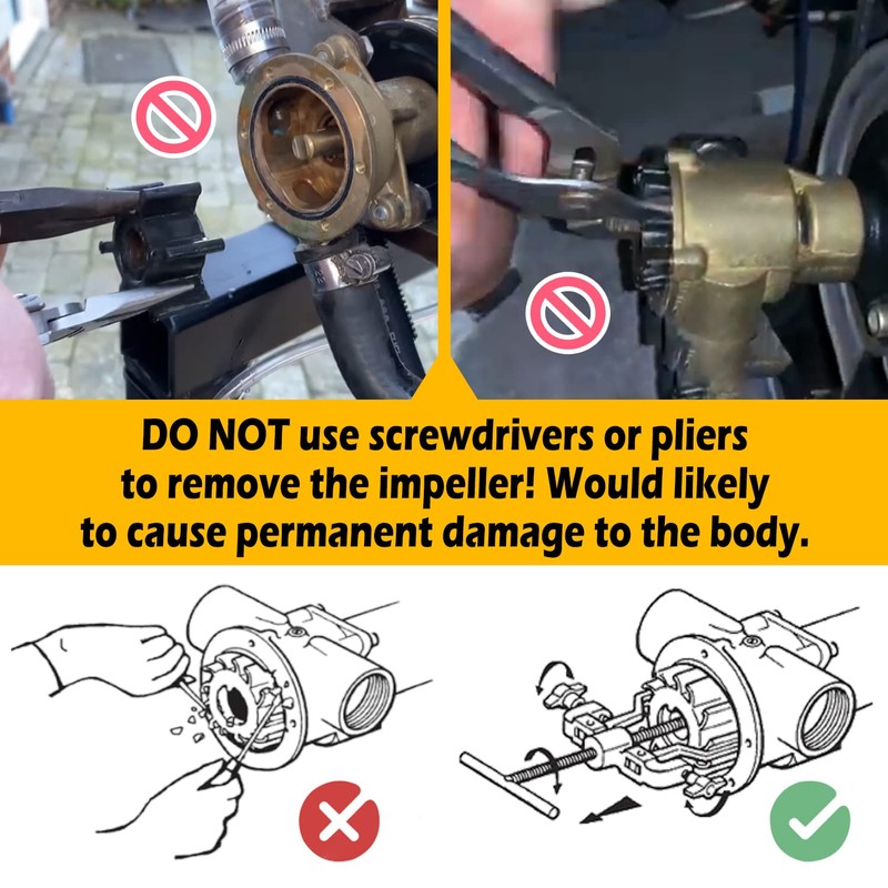 Bzumperyz 660040-1 Impeller Puller Tool for 2-1/4" to 2-9/16" Marine