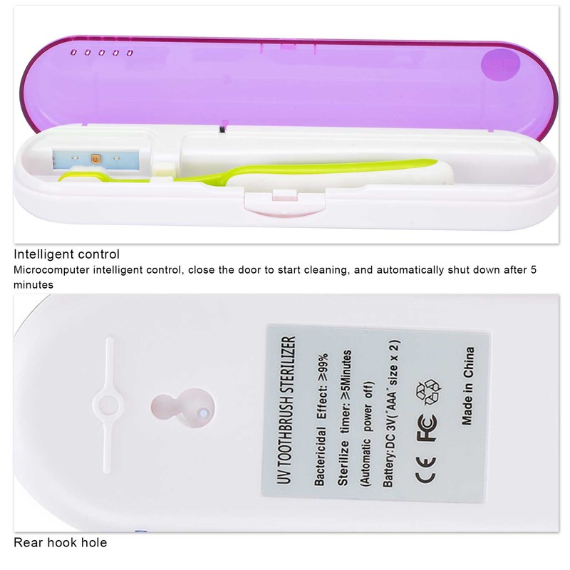 ZL‑08L UV LED Toothbrush Holder Cleaner Portable Ultraviolet Toothpaste CleanerPurple