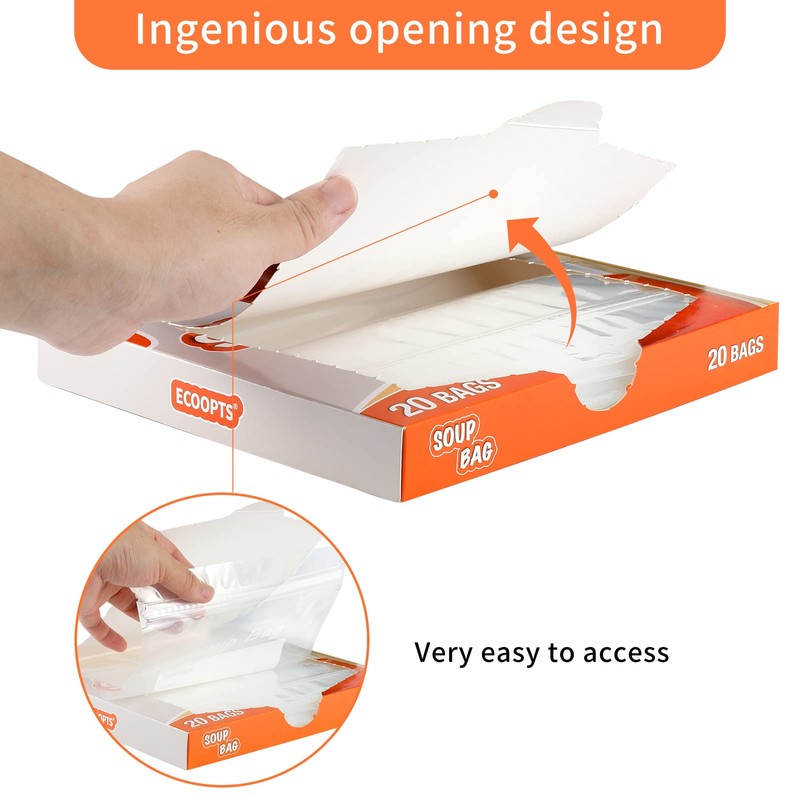 Soup Bags Freezer Liquids Bags Thick and Durable Curry to