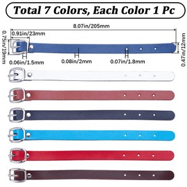 GORGECRAFT 7 Colours 8 Inch Stirrup Straps Made of Cowhide Leather Genuine Luggage Strap Luggage Tag Adjustable Length Replacement Belt with Metal Buckle Watch Strap for Card Holder Travel Storage