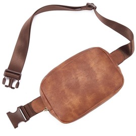Telena Leather Belt Bag for Women Fashionable Fanny Packs Cross Body Bag Waist Pack beltbags - Color: Brown