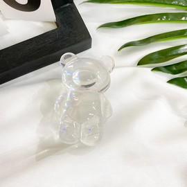 Clear Gummy Bear Phone Grip, Expandable Collapsible Stand for Smartphones and Tablets, Secure Grip, Creative Flexible Cute Bear Stands, Cell Phone Grips