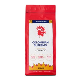 Puroast Low Acid Coffee Ground | Colombian Supremo Ground | Medium Roast | High Antioxidants & High pH |No Bitter Aftertaste | Reduced Heartburn & GERD | Suitable for Cold Brew - 2.2 LB