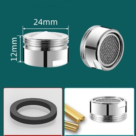 Norhogo M24 Male Thread Aerator Sink Faucets for Kitchen and Bathroom with Stainless Steel and ABS Filter Includes 6 Gaskets and 1 Chrome Key