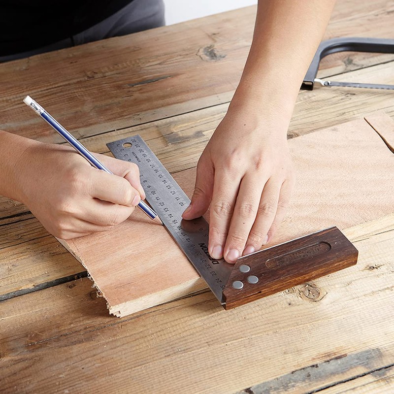 DEKTON DT55328 9inch Carpenters Tri Square, Black/Red