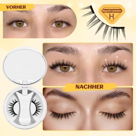 QUEWEL Magnetic Eyelashes Natural Look, Portable Magnetic Eyelashes with Applicator, Improved Eyelashes Magnetic, More Comfortable and Matching to Wear, Easy to Apply and Remove (NZ-H)