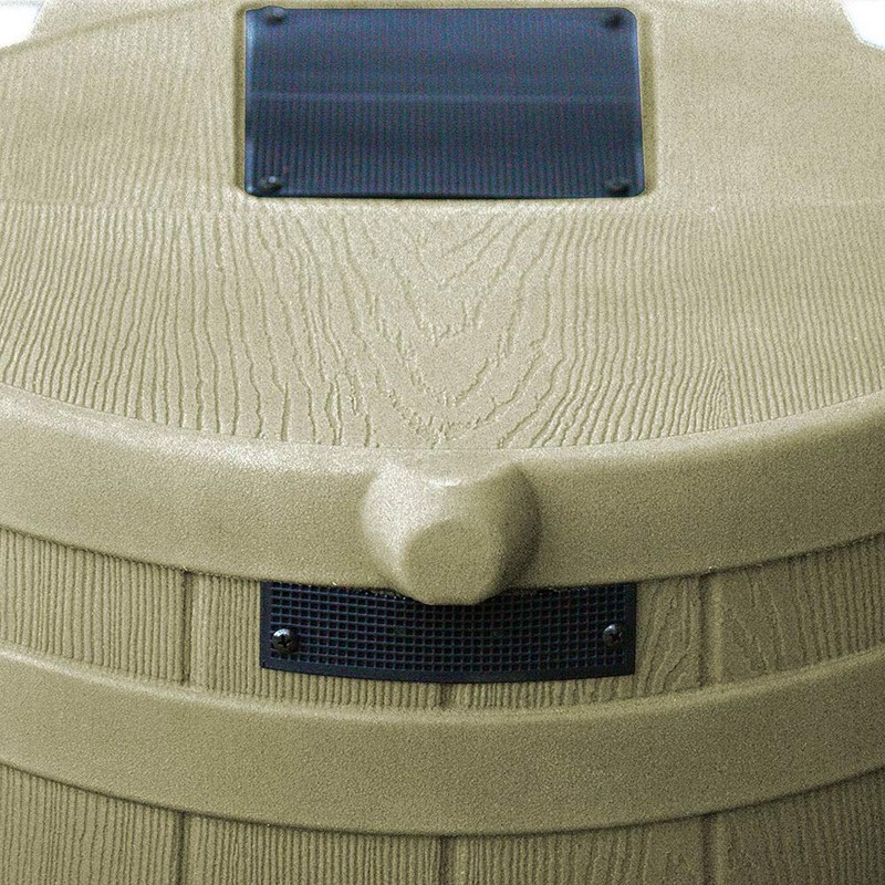 50 Gallon Plastic Rain Barrel Water Collector - Khaki
