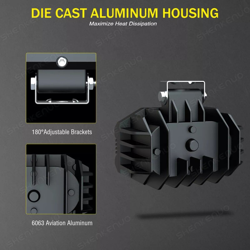 SHENKENUO 4P 4'' LED Head Lamp for Caterpillar Skid Steers