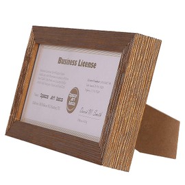 Space Art Deco 5.5x8.5 Document Frame - Easel Stand - D-Ring Hangers - for Business License and Tax Certificates (Gold,1-Pack)