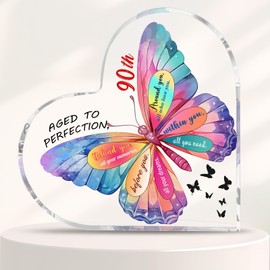90th Birthday Gifts for Women, 1935 Birthday Gift 90th Birthday Plaque 4"x 4" Acrylic Sign Presents for 90 Year Old Woman