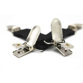 2PC Sweater Cardigan Clips Guard Elastic Clothes Waist Cinch Clip Clasp Beds Seat Covers Clips-Black