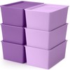 Menkxi 6 Pcs Storage Bins with Lids Small Plastic Storage