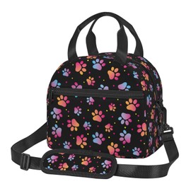 Reaocly Cute Dog Paw Lunch Bag with Adjustable Shoulder Strap for Women Men Reusable Lunch Box Leakproof Tote Bags Insulated Cooler for Work Travel Outdoor(9 x 5 x 7.8 Inches)