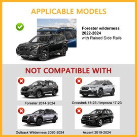 Tuyoung 220lbs Lockable Roof Rack Cross Bars Compatible with Subaru Forester Wilderness 2022 2023 2024 with Raised Side Rails, Heavy Duty Aluminum Roof Crossbars Rooftop Luggage Racks Carrier