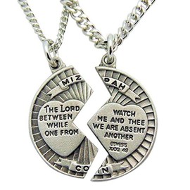 Westman Works Pewter Mizpah Necklace Set with Stainless Steel Chains, 18 Inch and 24 Inch