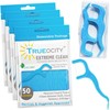 Trueocity Dental Flossers Brush Picks 4 Pack w/Travel Case (200