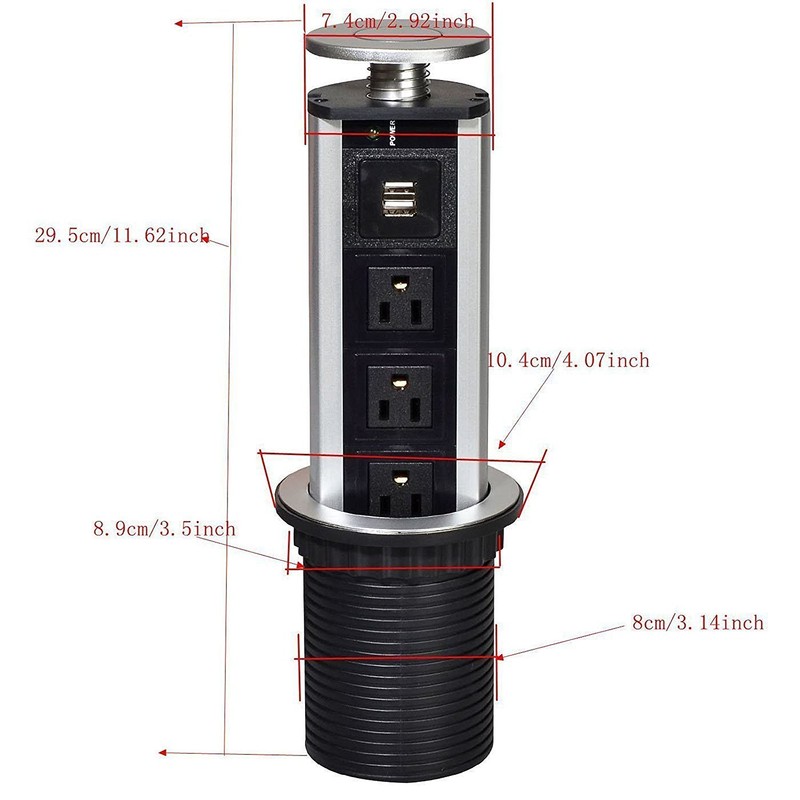 ZJchao Multicontacto Torre Para Mesa De Cocina Usb Pulling Up
