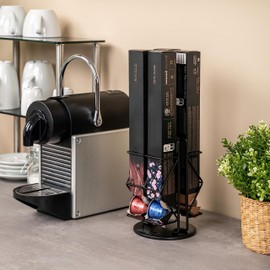 eluno Capsule Stand for Nespresso, Capsule Dispenser for Carton, 360° Rotatable, Black