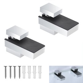 Wood/Glass Shelf Bracket for 0.2" to 0.6" Wood/Glass, Polished Chrome