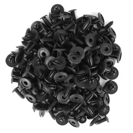 1/4 plastic push retainer + 100Pcs Car Retainer Clips & Plastic Fasteners Kit, Body Push Pin Rivet Black 6mm Hole Dia Fastener Bumper Clip rivets car clips fasteners