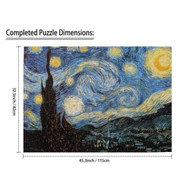 Jigsaw Puzzle 3000 Pieces for Adults, Difficult Challenges Educational Toys Family Fun Games for Relax and Create 45.27 x 32.28 inches (Starry Night)