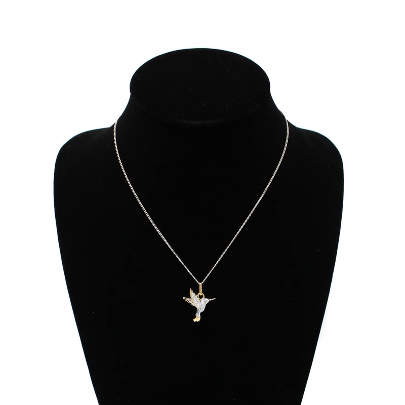Collar con Dije de Colibrí en Plata Solida 925 y