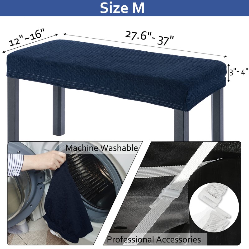 BUYUE Luxury 2-Person Piano Bench Cover, (27.7"- 37") Lx (12"-