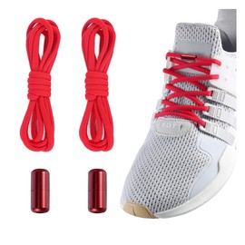 Elastic No Tie Shoe Laces For Adults,Kids,Elderly,One Size Fits All Red