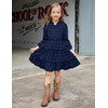 Arshiner Girls Dress Swiss Dot V Neck Long Sleeve Ruffle
